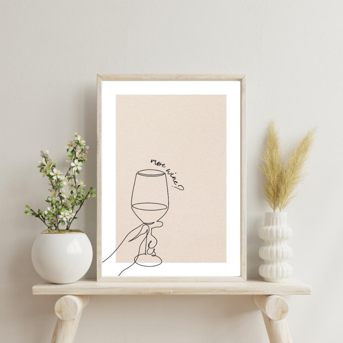 Funny More Wine, Kitchen Decor Wall Art Print - Image 2