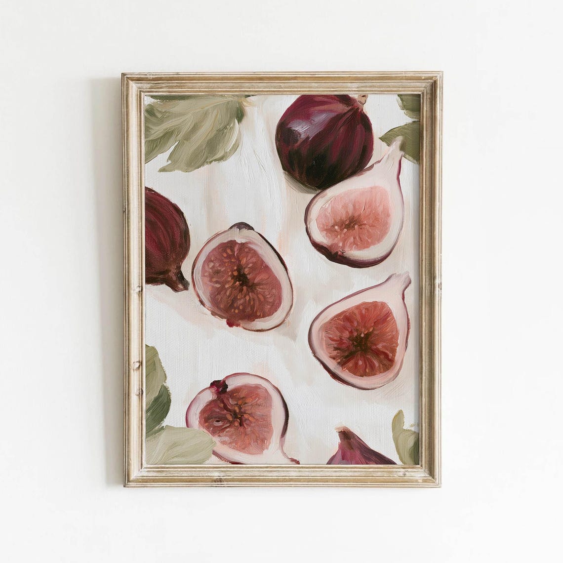 Fresh Figs Cut Open Botanical Cottage Kitchen Painting Poster