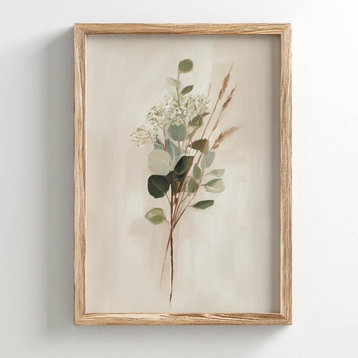 Printed Eucalyptus Bouquet Poster Print, Minimalist Botanical Art