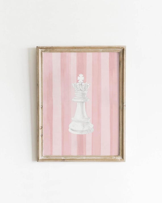 White Chess Pink Coquette Poster Print