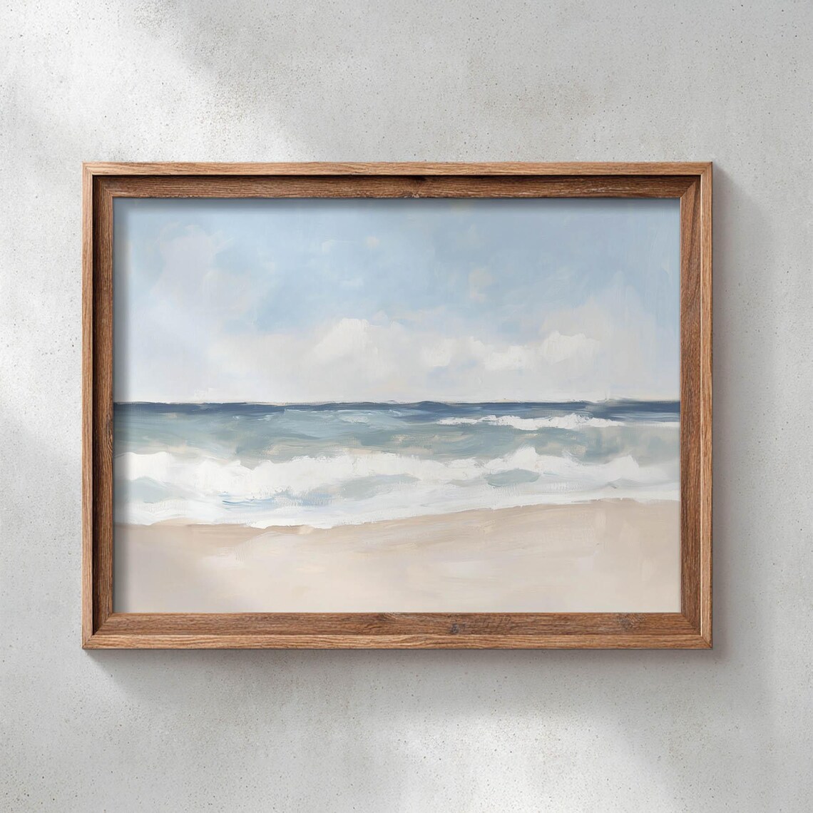 Blue Coastal Serenity Poster Print, Ocean Waves