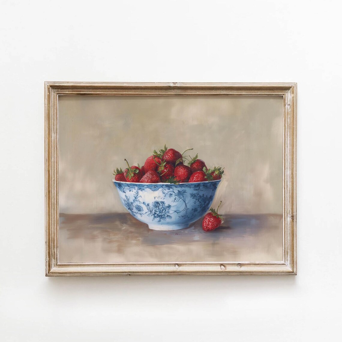 Vintage Farmhouse Kitchen Art Print, Strawberries