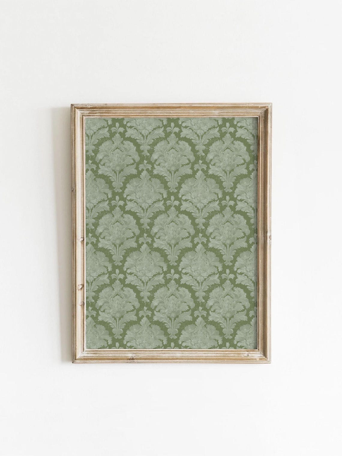 Sage Green Damask Vintage Floral Pattern Decorative Art Poster