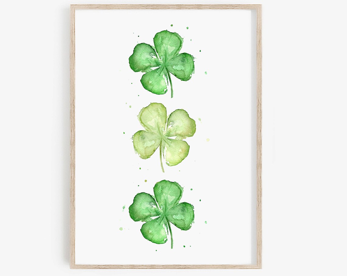 Three Four Leaf Clovers St. Patrick's Day Art Print