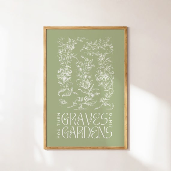 Graves Into Gardens Christian Wall Art Minimalist Bible Verse Decor Trendy Apartment Wall Art Christian Housewarming Gift Art