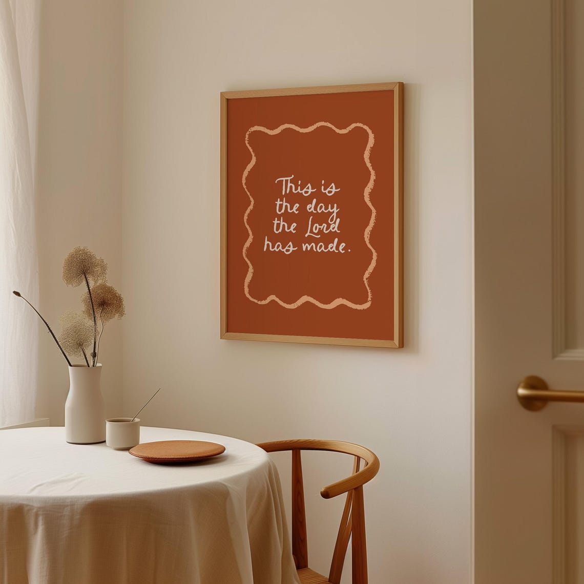This Is The Day The Lord Has Made Burnt Orange Rustic Script Poster - Image 3