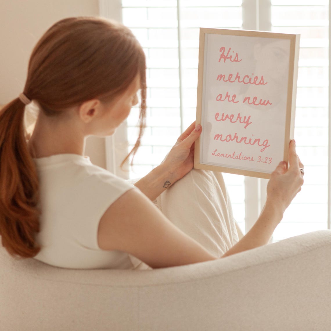 His Mercies Are New Every Morning Pink Hand Lettered Script Poster - Image 4