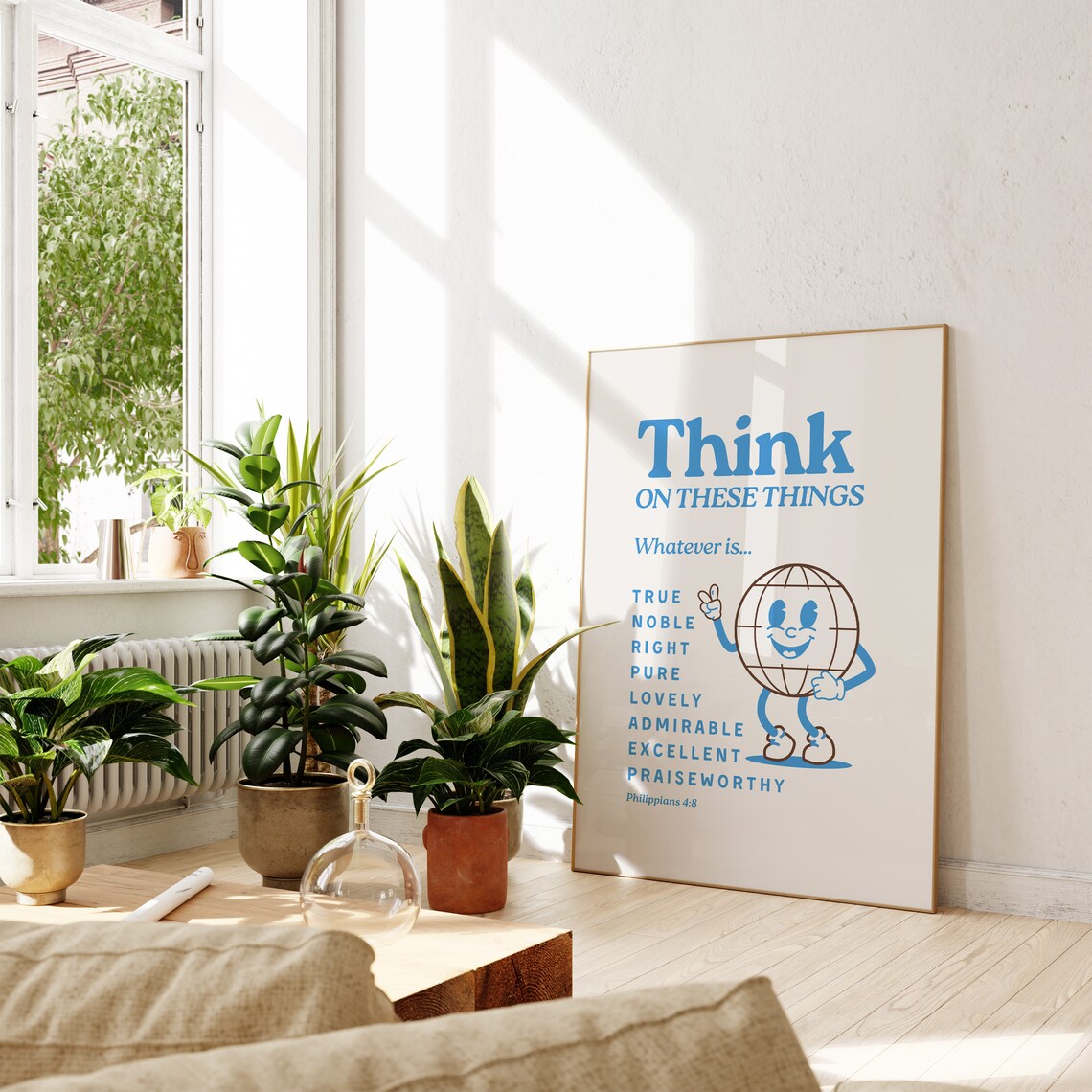 Philippians 4 Retro Christian Wall Art Poster - Image 4