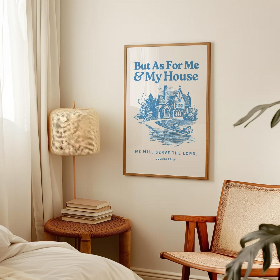 But As For Me And My House We Will Serve The Lord Blue Poster - Image 3