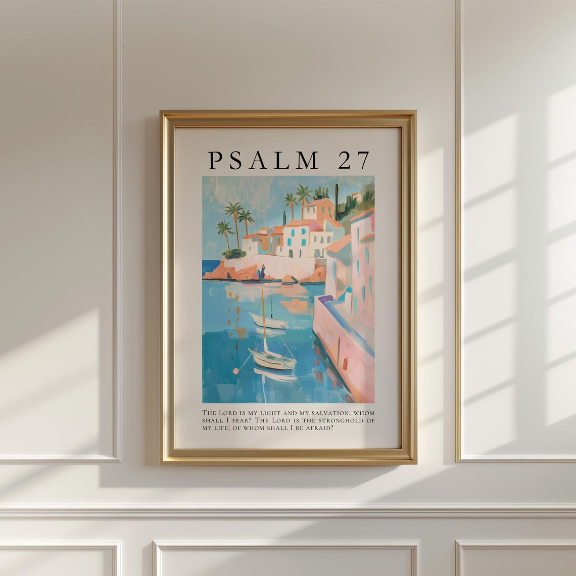 Psalm 27 Christian Wall Art, Coastal Bible Verse Print - Image 4
