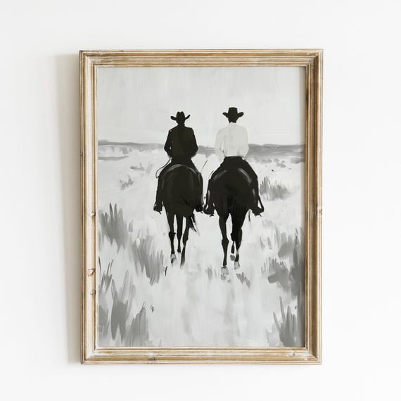 Western Wall Art Cowboys Painting Wall Art For Living Room Rustic Art Print For Trendy Apartment Decor Housewarming Gift Poster