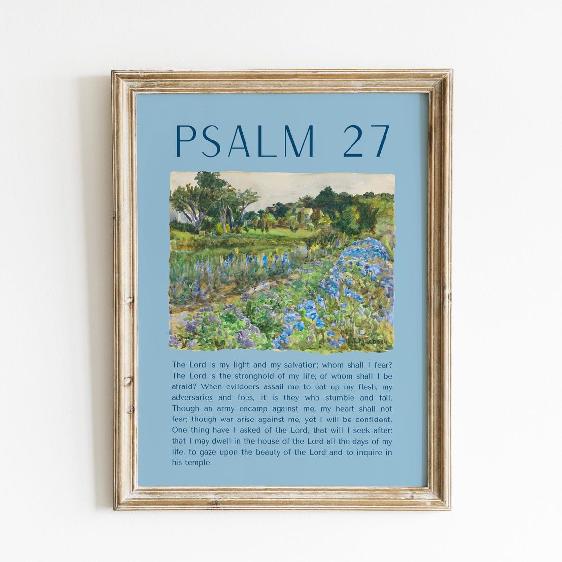 Psalm 27 The Lord Is My Light Meadow Wildflower Painting Poster