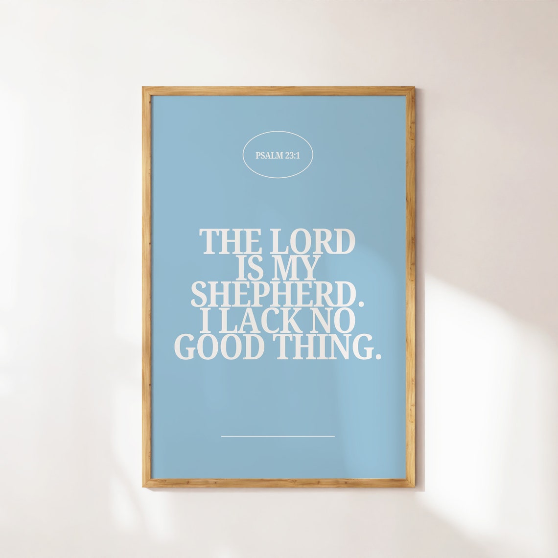 Psalm 23:1 The Lord Is My Shepherd Sky Blue Minimalist Poster
