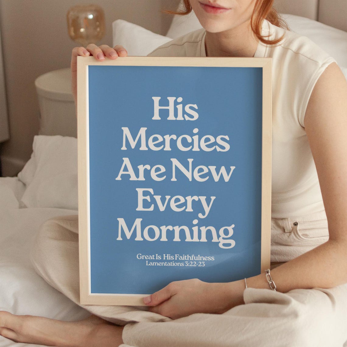 His Mercies Are New Every Morning Blue Bold Serif Lamentations Poster - Image 3
