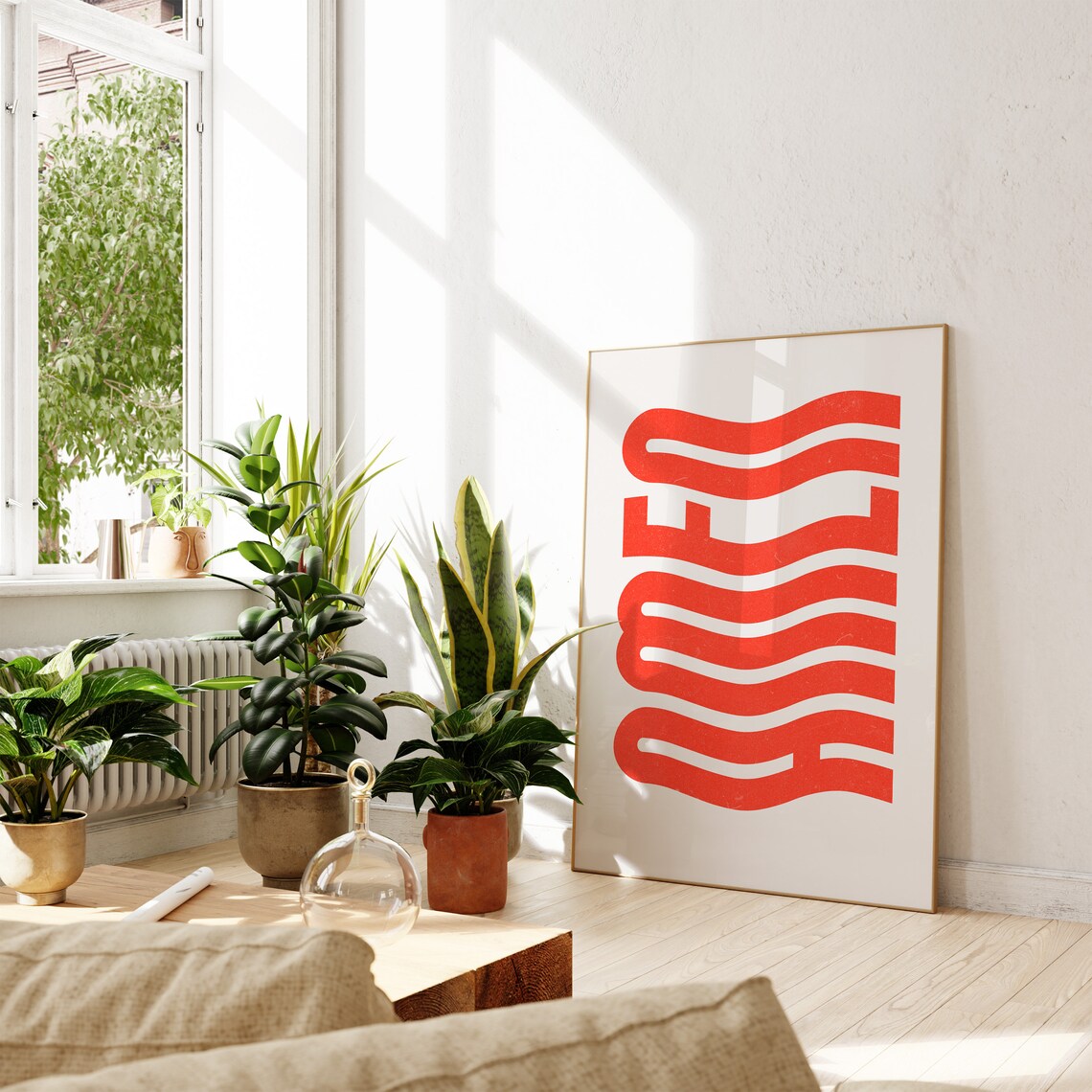 Amen Big Bold Red Wavy Retro Typography Christian Art Poster - Image 4