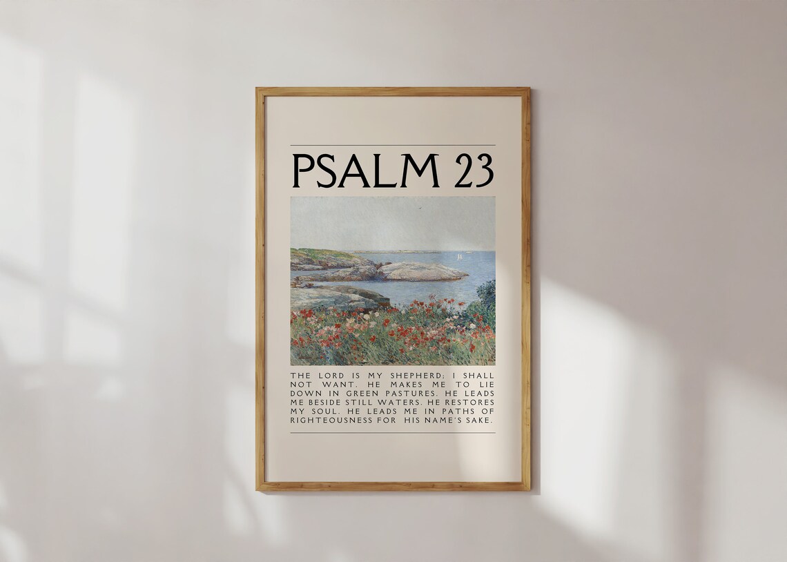 Psalm Trio Vintage Christian Scripture Art Print - Image 3