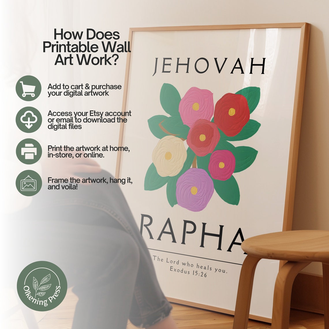Jehovah Jireh The God Who Provides Genesis 22 Bold Floral Print - Image 4