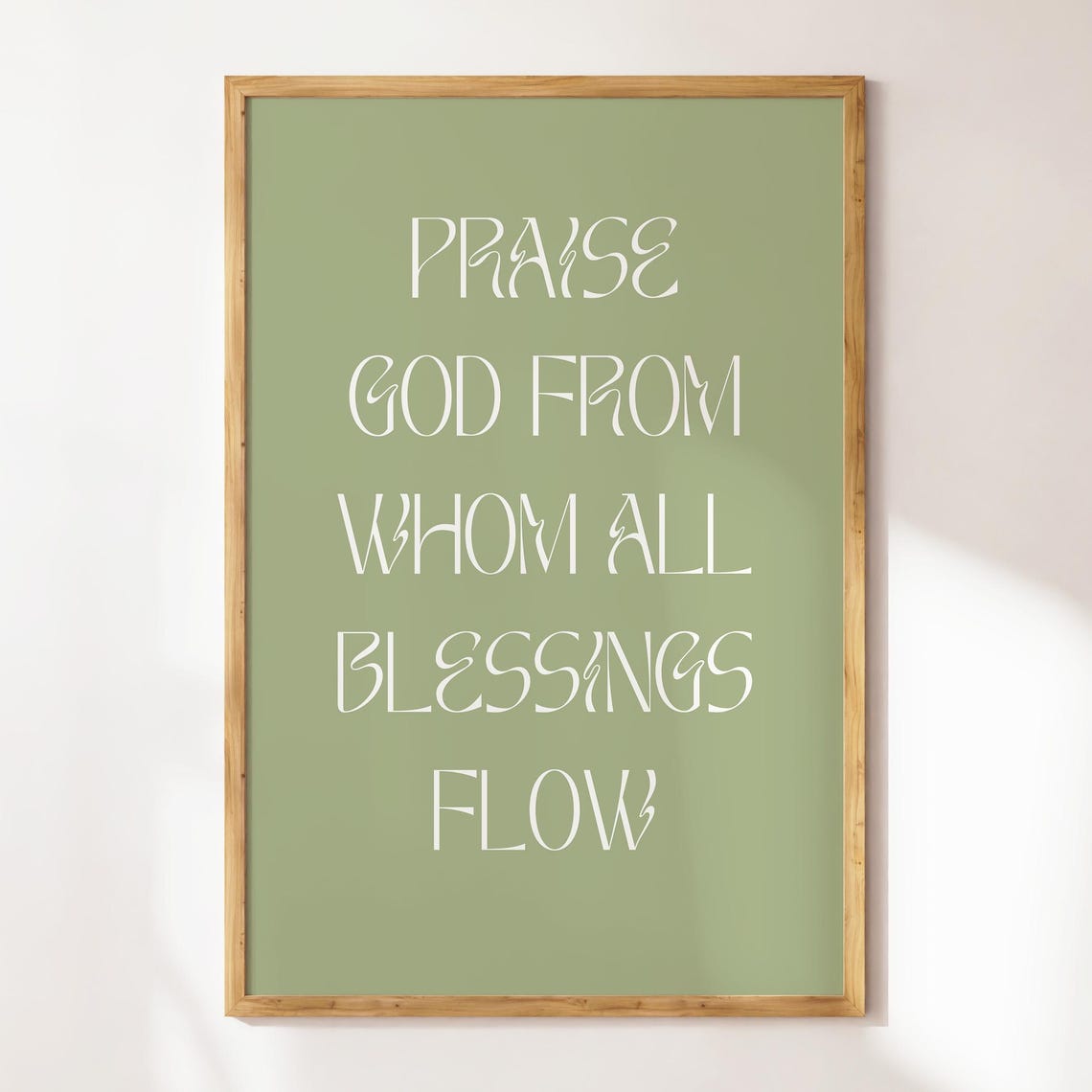 Praise God From Whom All Blessings Flow Sage Green Doxology Poster