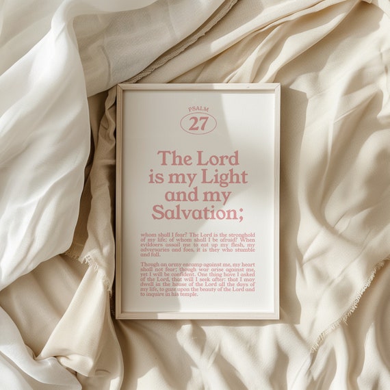 Psalm 23 Christian Wall Art Minimalist Bible Verse Decor Tropical Wall Art Pink Preppy Decor Christian Quote Poster