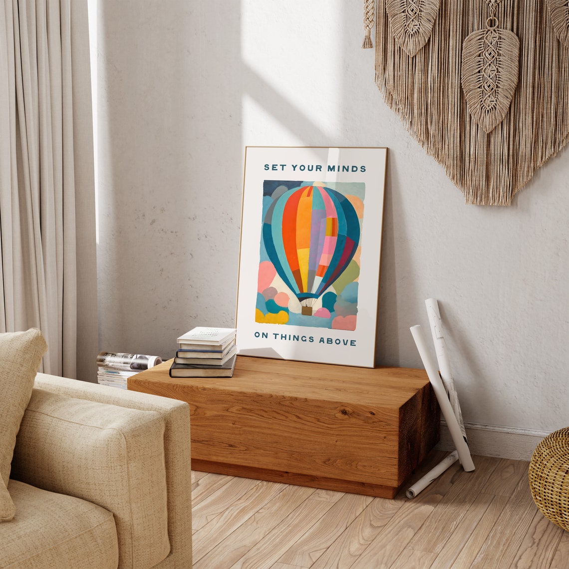 Set Your Minds on Things Above Hot Air Balloon Scripture Poster - Image 4