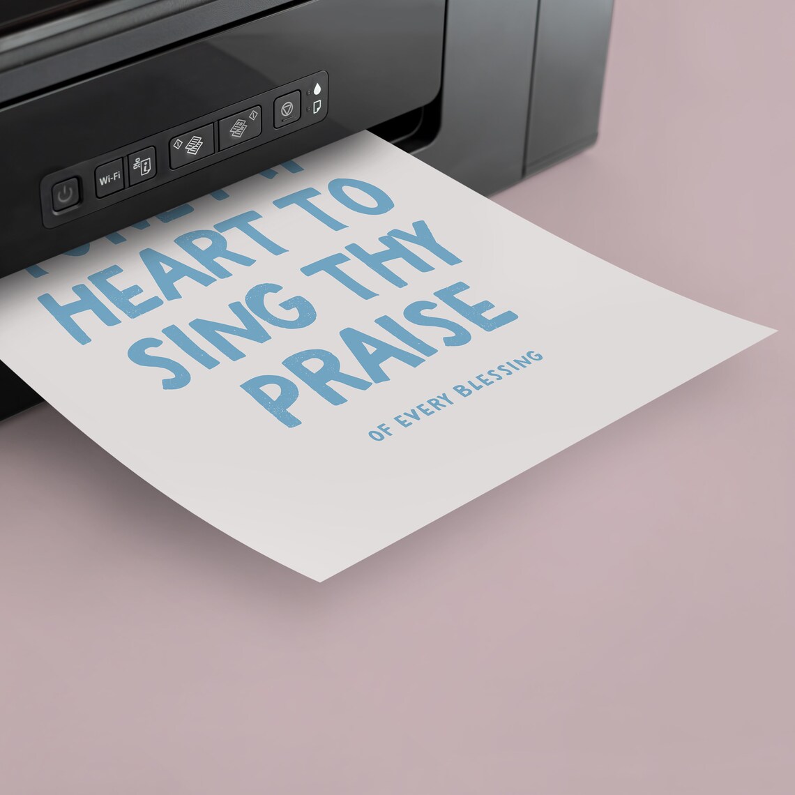 Come Thou Fount Tune My Heart Blue Hymn Quote Typography Poster - Image 3