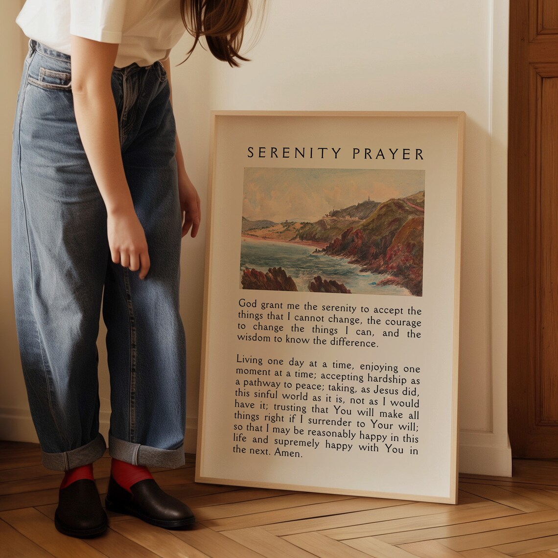 Christian Serenity Prayer Landscape Bible Verse Poster - Image 4
