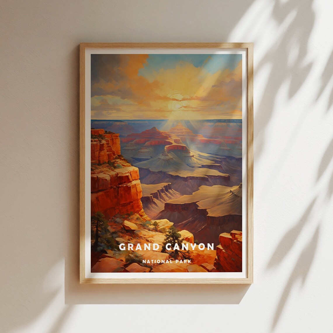 Grand Canyon National Park Sunrise Red Rock Cliffs Travel Poster