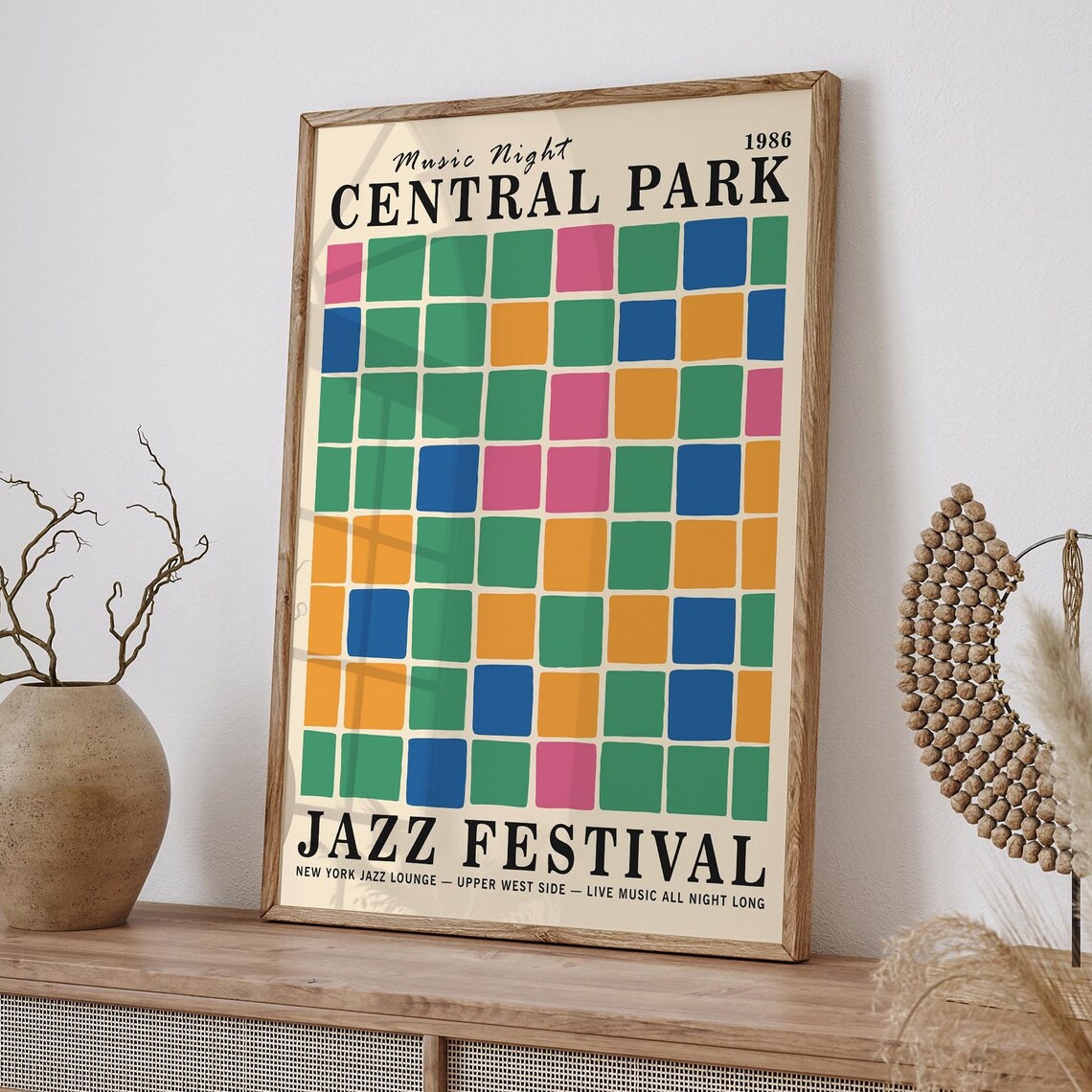 Vintage Music Night Central Park 1986 Jazz Festival Grid Poster - Image 5
