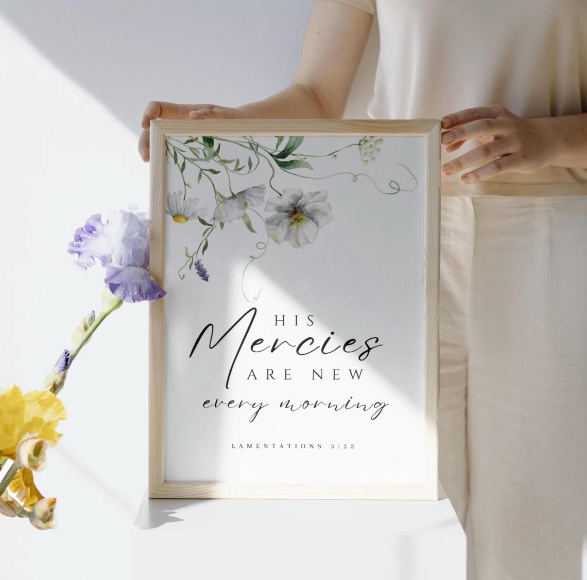 Lamentations 323 His Mercies Are New Every Morning Bible Verse Scripture Wall Art Christian Faith Wall Art Baptism - Image 3
