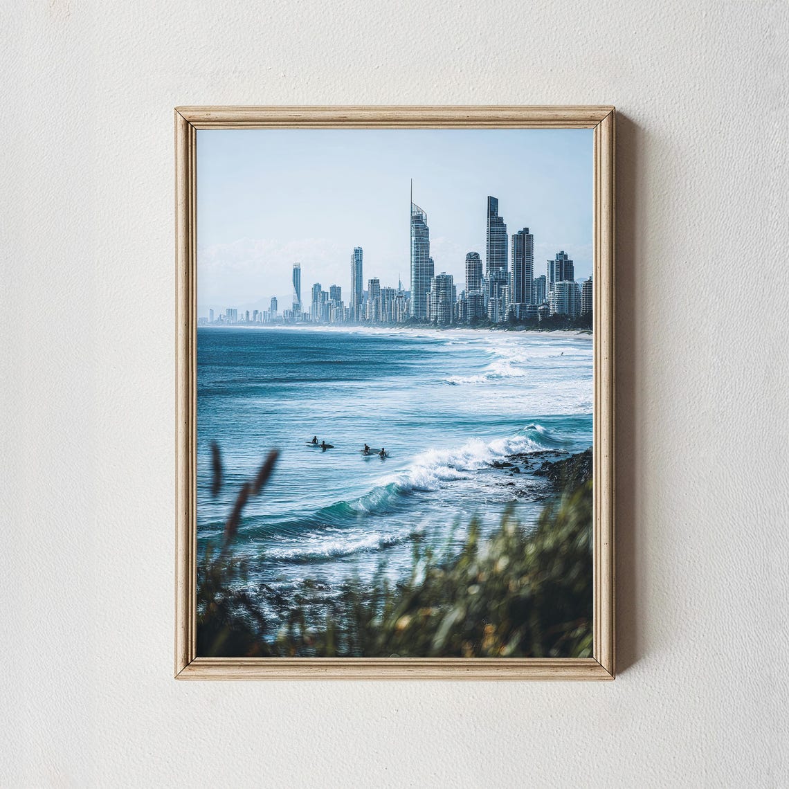 Gold Coast Skyline Print Surfers Paradise Coastal Art