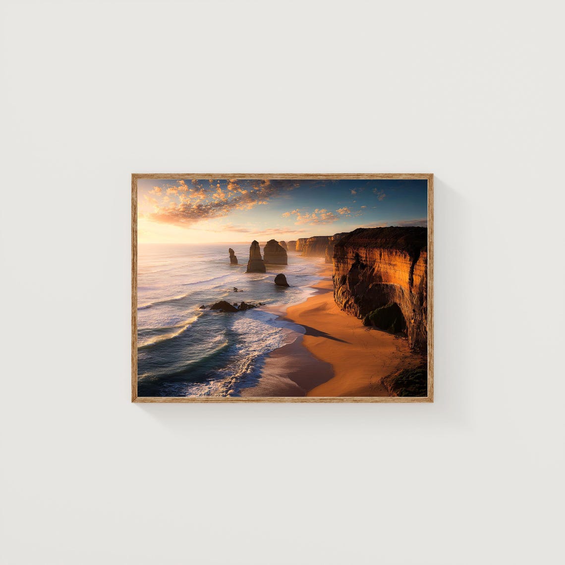Twelve Apostles Sunset Golden Hour Australian Coast Beach Poster