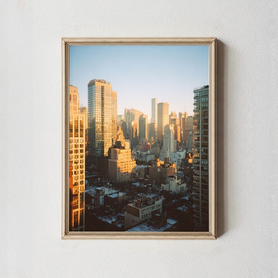 Nyc Sunrise Photography Print Manhattan Golden Hour Skyline