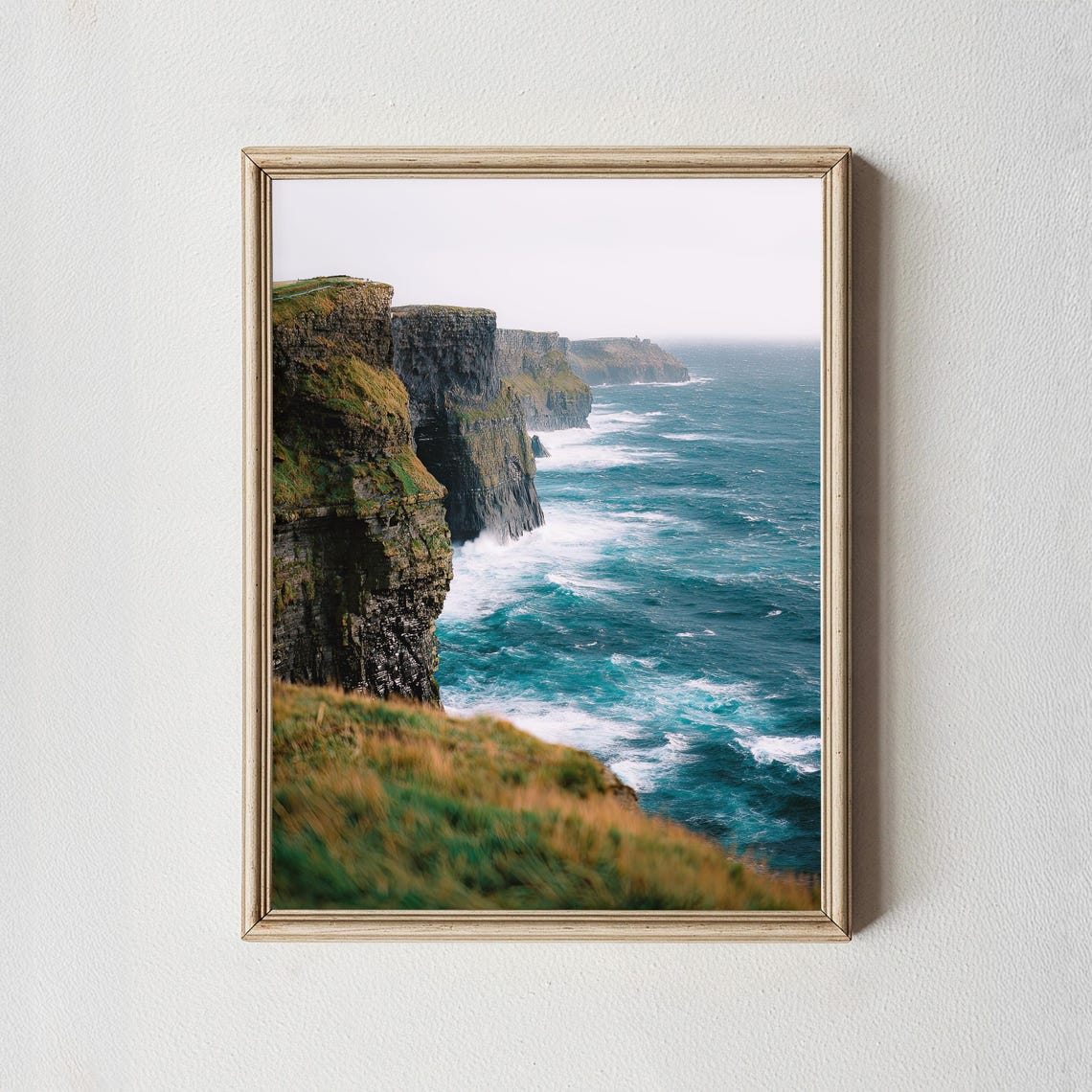 Dramatic Rocky Sea Cliffs Ocean Wave Coastal Photography Poster