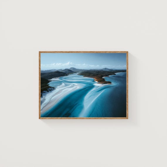 Whitsunday Islands Print Turquoise Ocean Australia Coastal Art