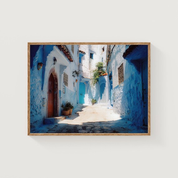Chefchaouen Blue Alley Old Town Morocco Travel Photography Print