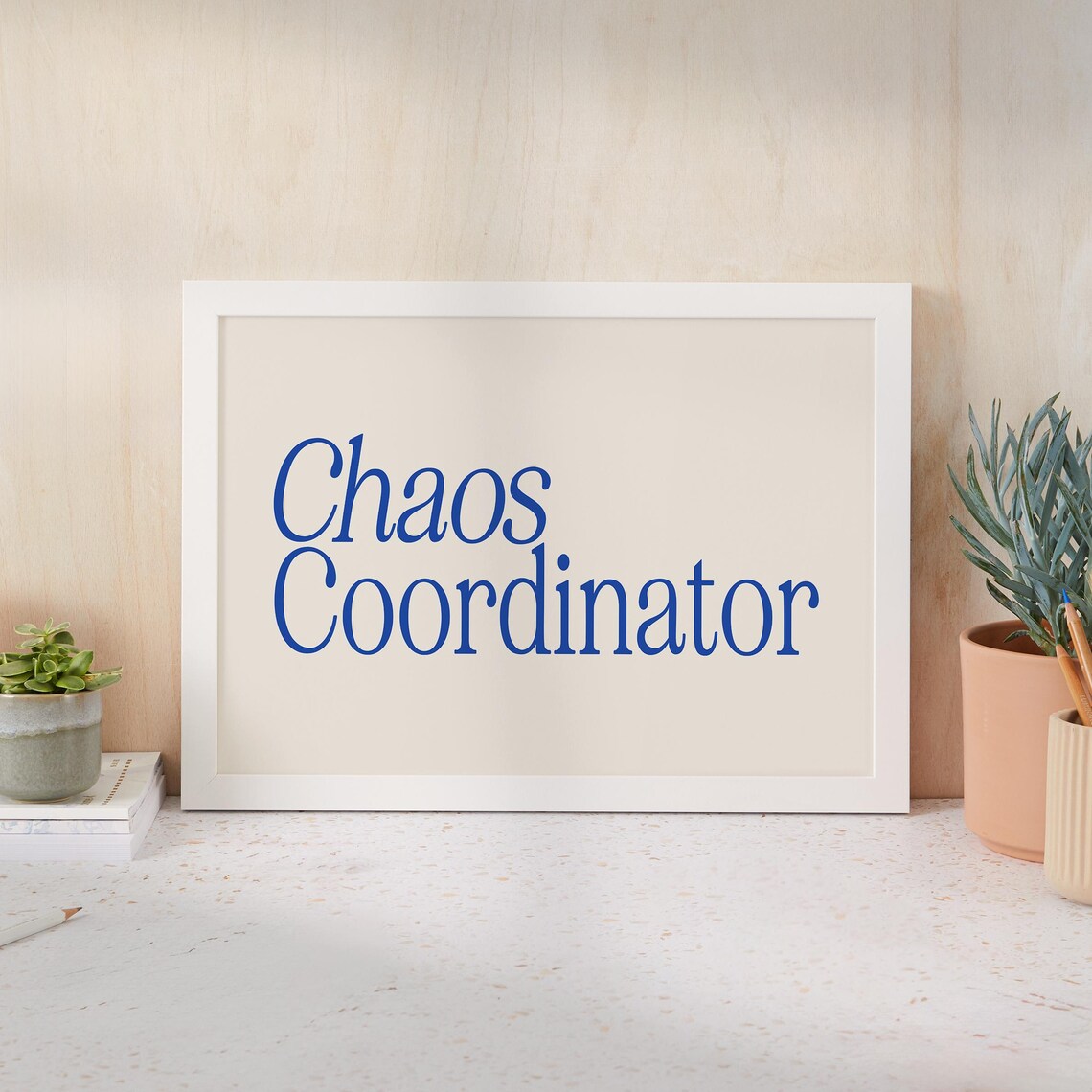 Funny Office Wall Art Print Chaos Coordinator Sign Retro Aesthetic Office Desk Decor Blue Cubicle Prints A263 - Image 3