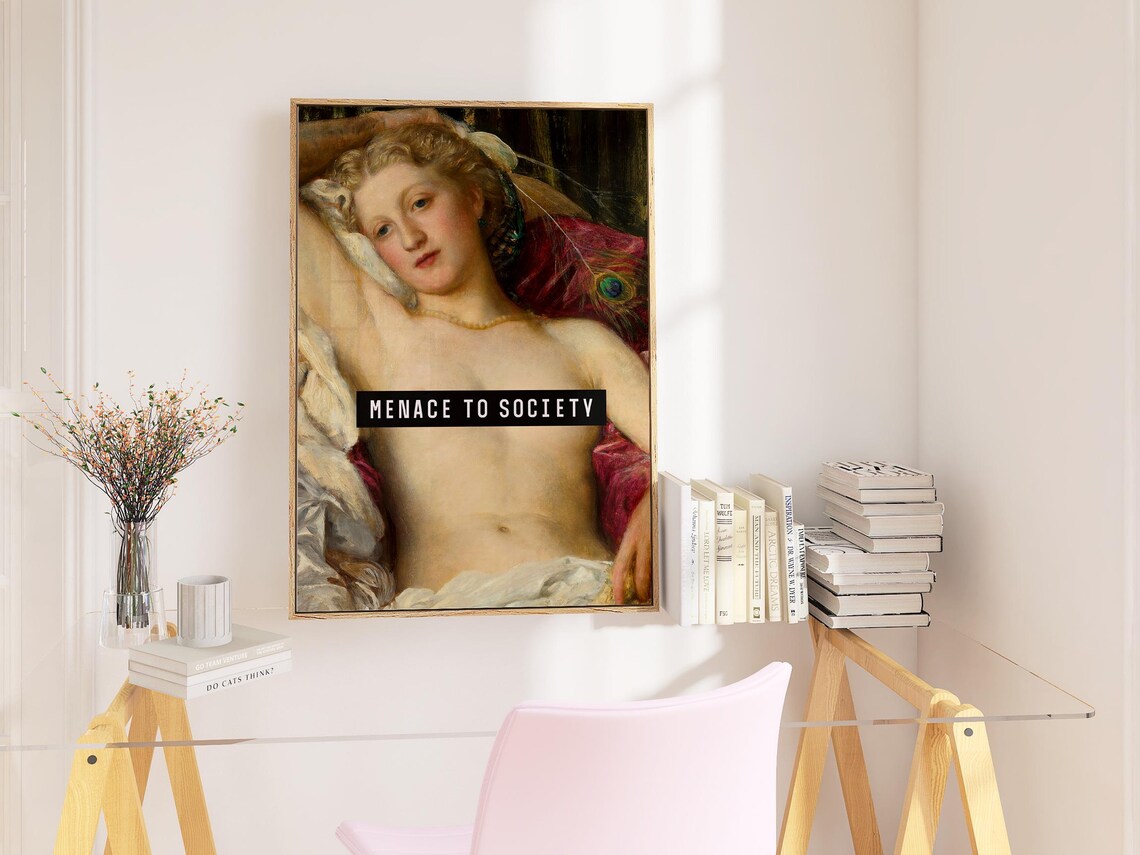 Menace Vintage Aesthetic Poster, Feminist Quote - Image 2