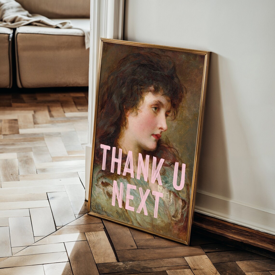 Thank U Next Vintage Portrait Art Print, Funny Decor - Image 2