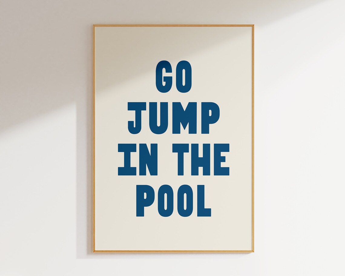 Go Jump In The Pool Poster, Summer Art Print - Image 2