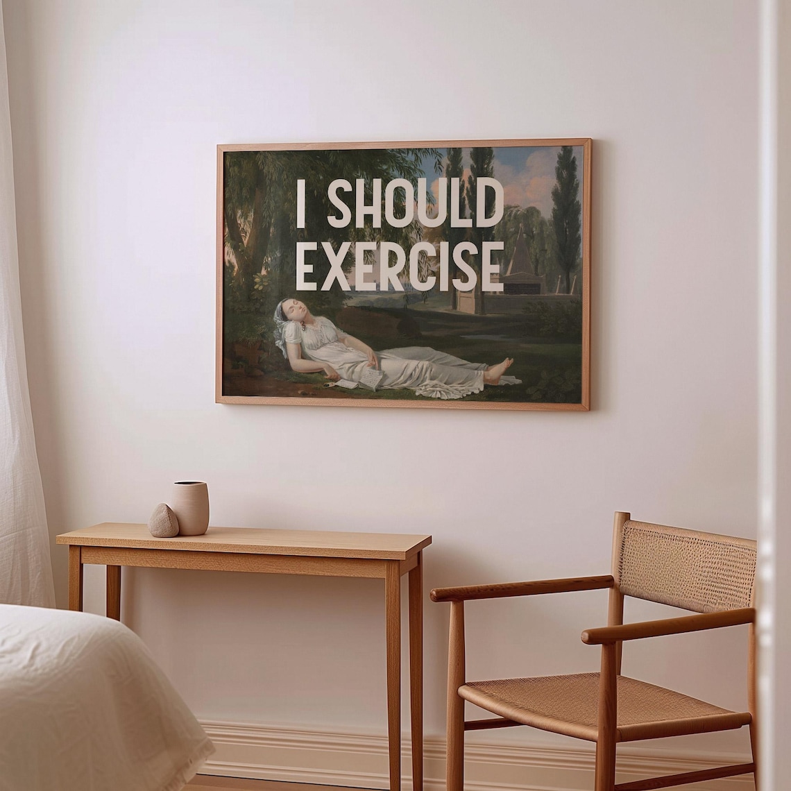 I Should Exercise Funny Fitness Quote Art Print - Image 2