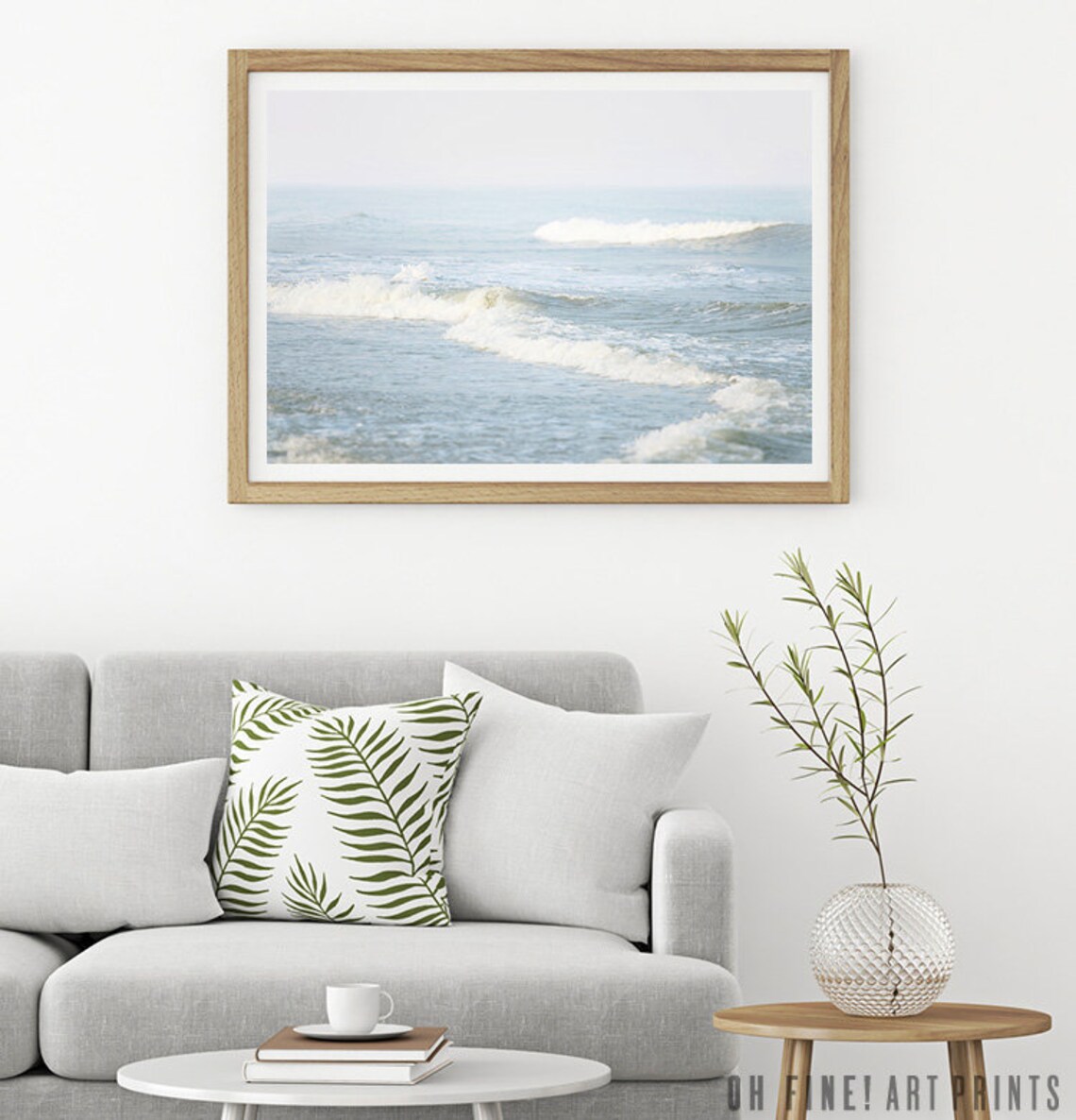 Ocean Beach Waves Coastal Landscape Art Print - Image 3