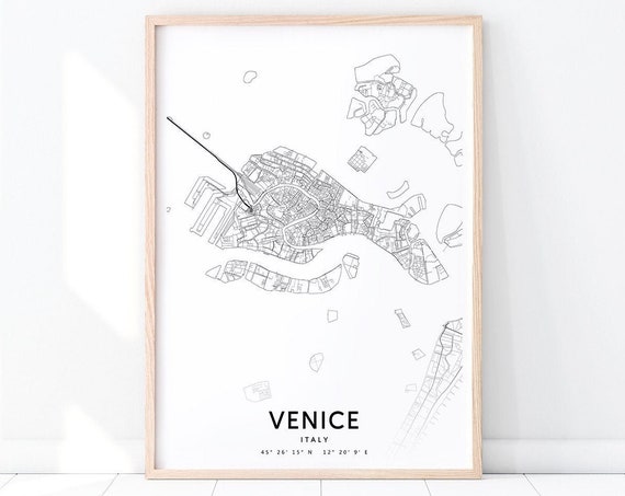 Venice Map Print, Italy Travel Poster