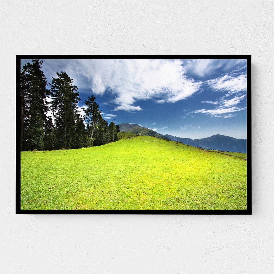 Real Photo Tranquil Mountain Meadow Serene Landscape Photography