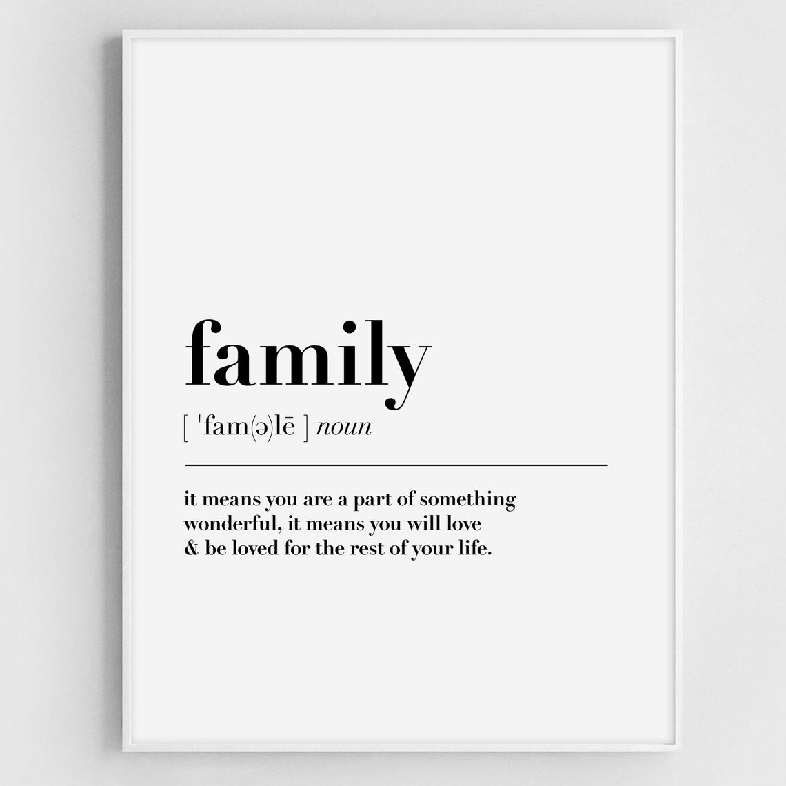 Family Definition Wall Art Print Family Art Dictionary Art Print Family Wall Decor Family Fun Sign Gift For Mom Gift For Parents