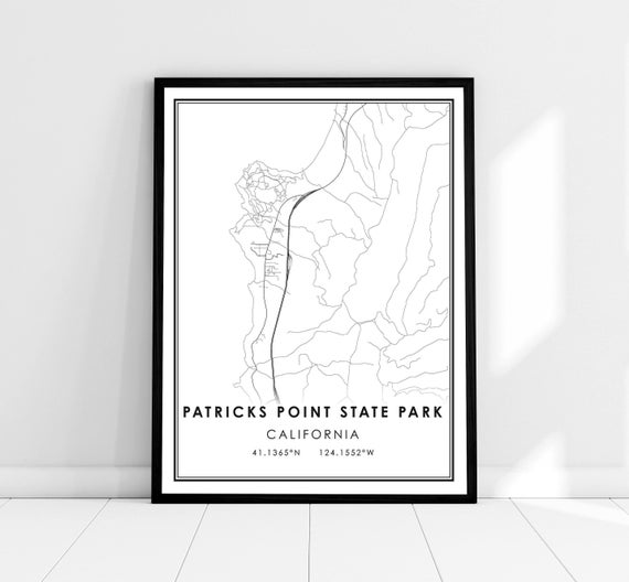 Patrick's Point State Park Map Print, Travel Poster