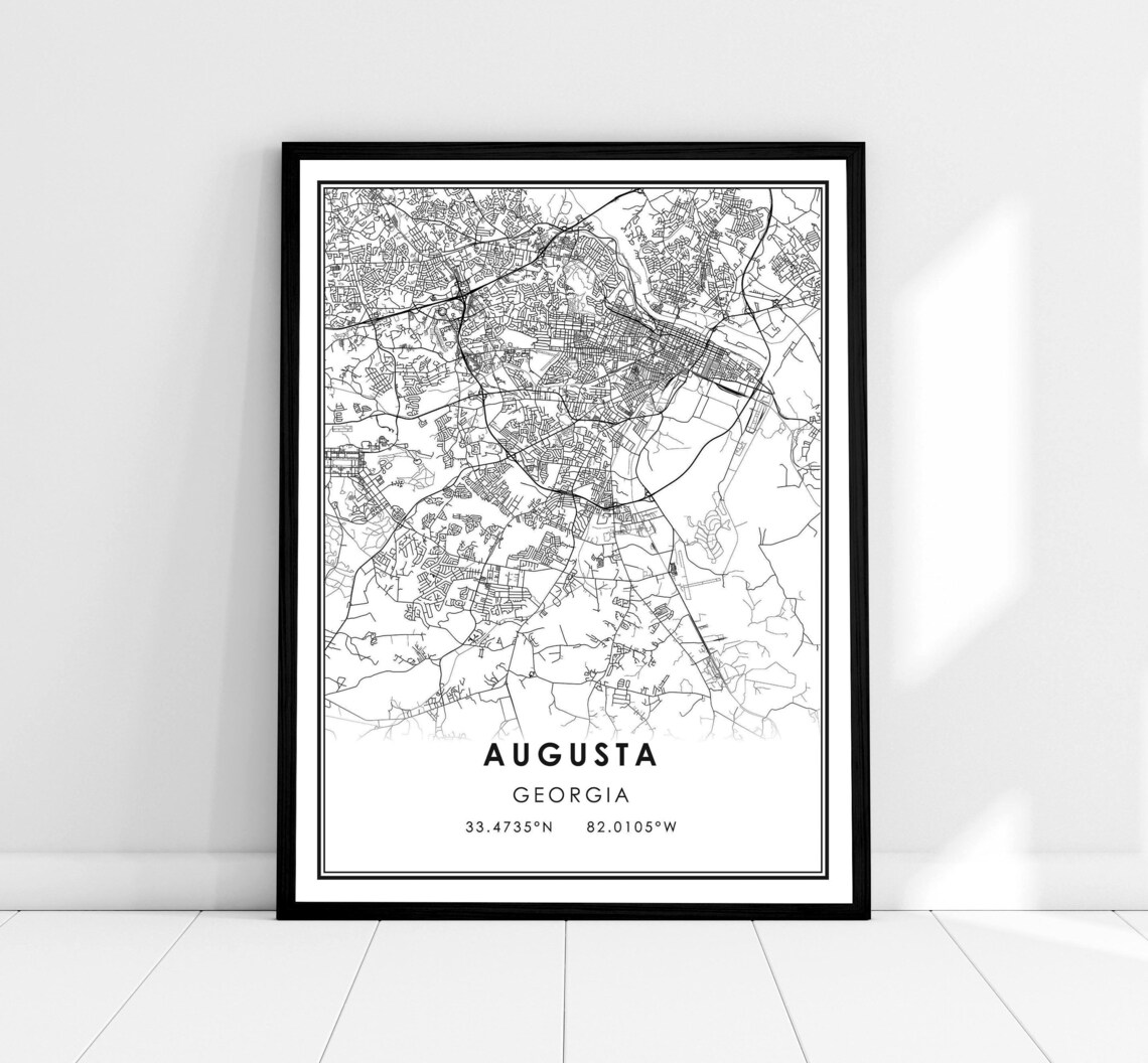 Augusta Map Print Poster, Georgia City Travel Map