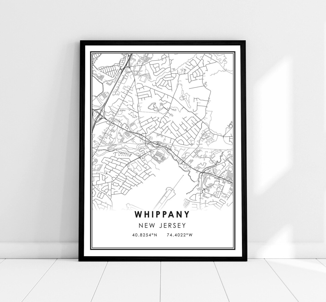 Whippany Map Print, New Jersey City Travel Poster