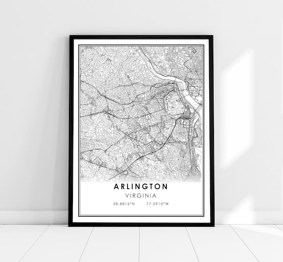 Arlington Map Print Poster, Virginia City Map