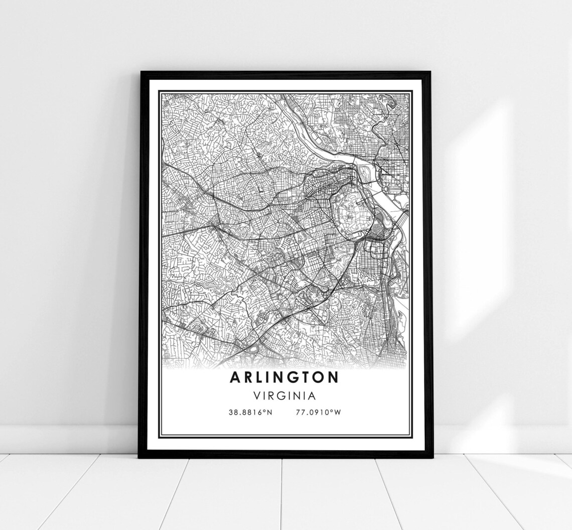Arlington Map Print Poster, Virginia City Map