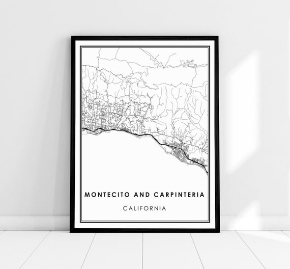 Montecito and Carpinteria Map Poster